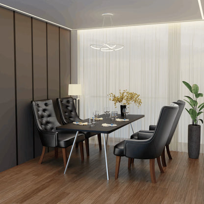 Spruce Dining Chair in Leather/Velvet with Diamond-Tufted Design and Rubberwood Legs - Elax Furniture