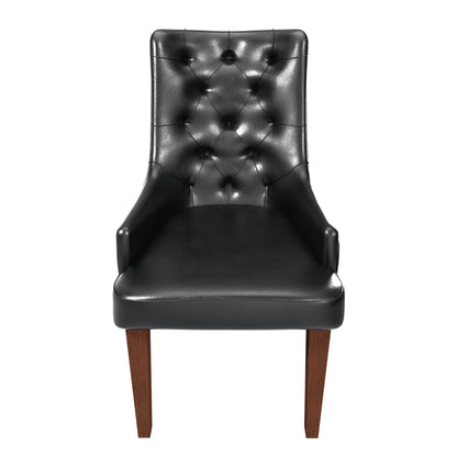 Spruce Dining Chair in Leather/Velvet with Diamond-Tufted Design and Rubberwood Legs - Elax Furniture