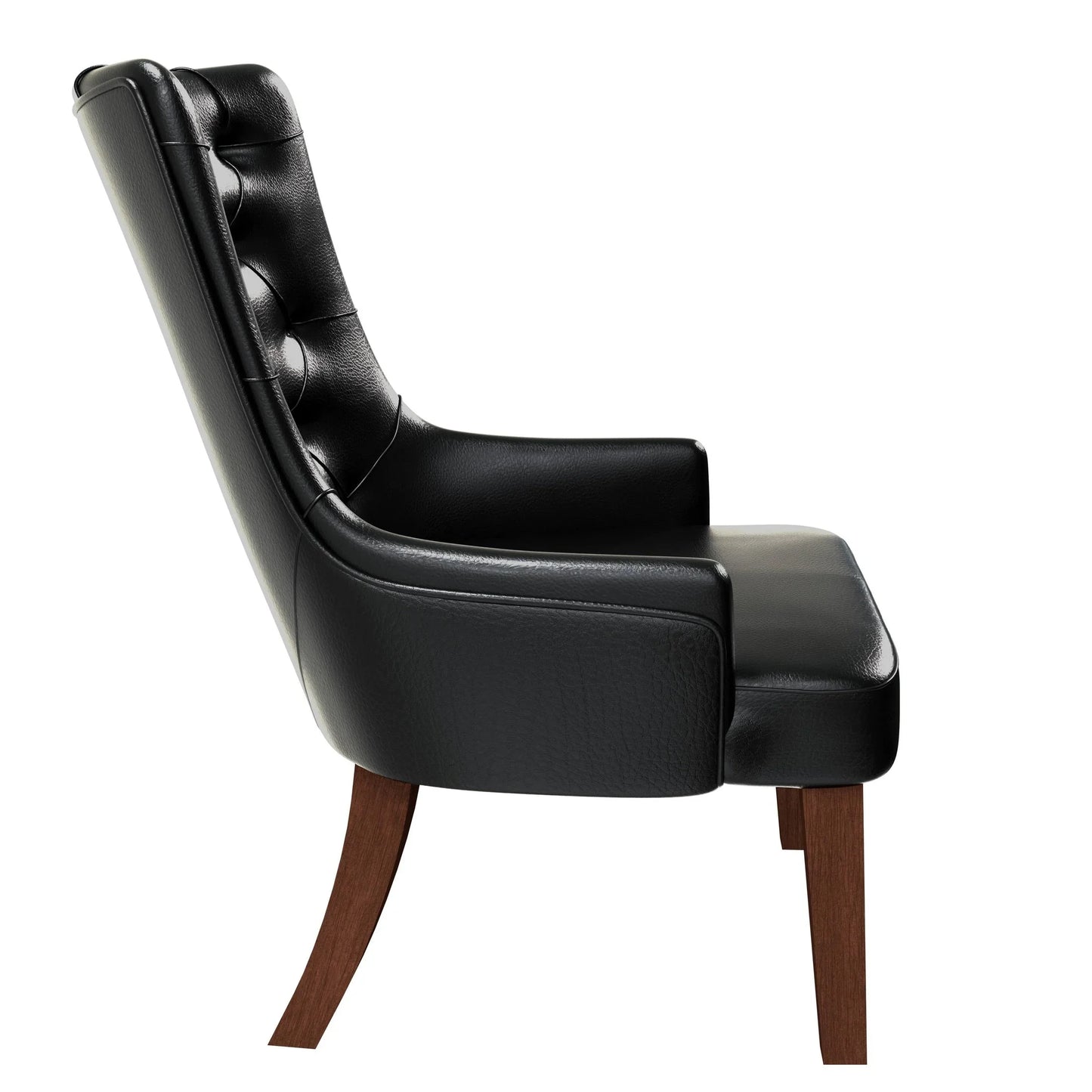 Spruce Dining Chair in Leather/Velvet with Diamond-Tufted Design and Rubberwood Legs - Elax Furniture