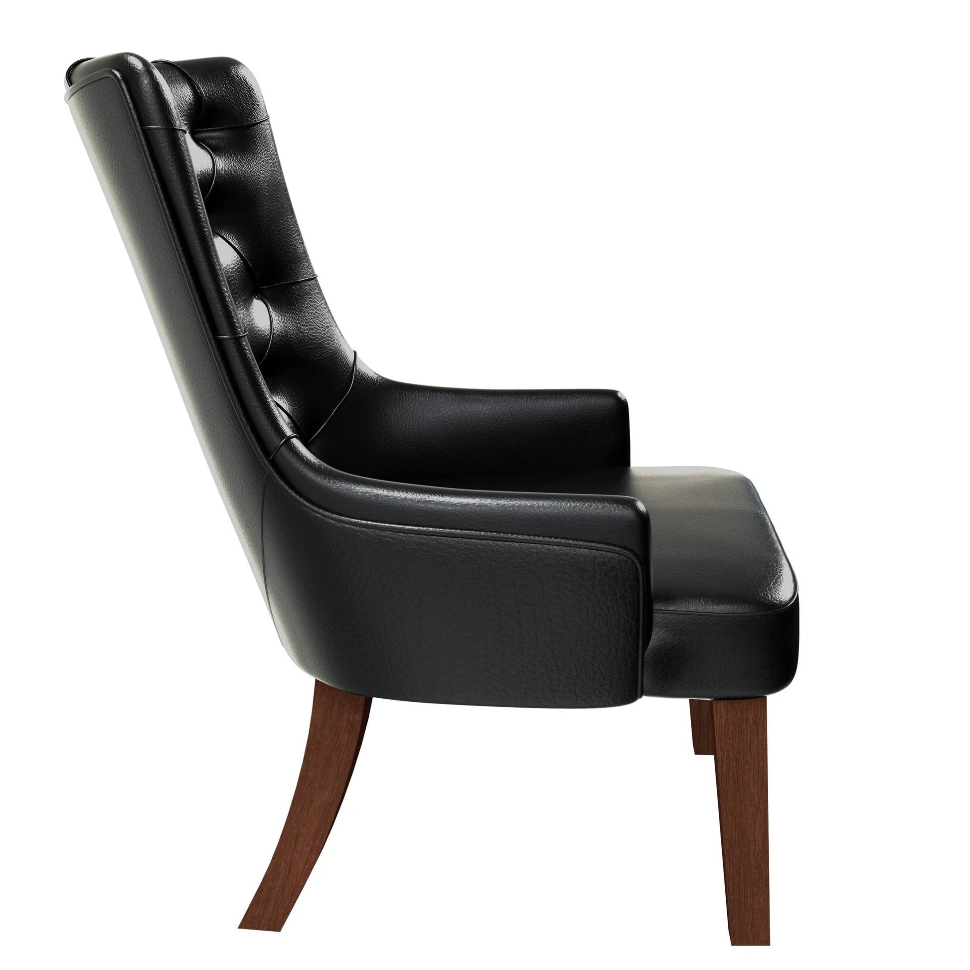 Spruce Dining Chair in Leather/Velvet with Diamond-Tufted Design and Rubberwood Legs - Elax Furniture