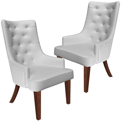 Spruce Collection Modern Wooden Dining Chair in Beige Velvet Set of 2 - Elax Furniture
