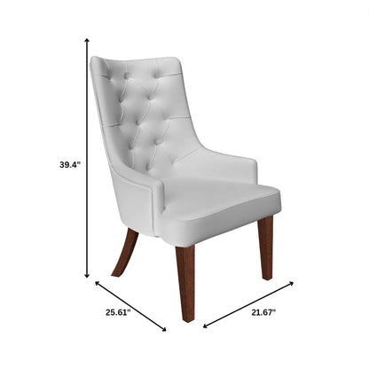 Spruce Dining Chair in Leather/Velvet with Diamond-Tufted Design and Rubberwood Legs - Elax Furniture