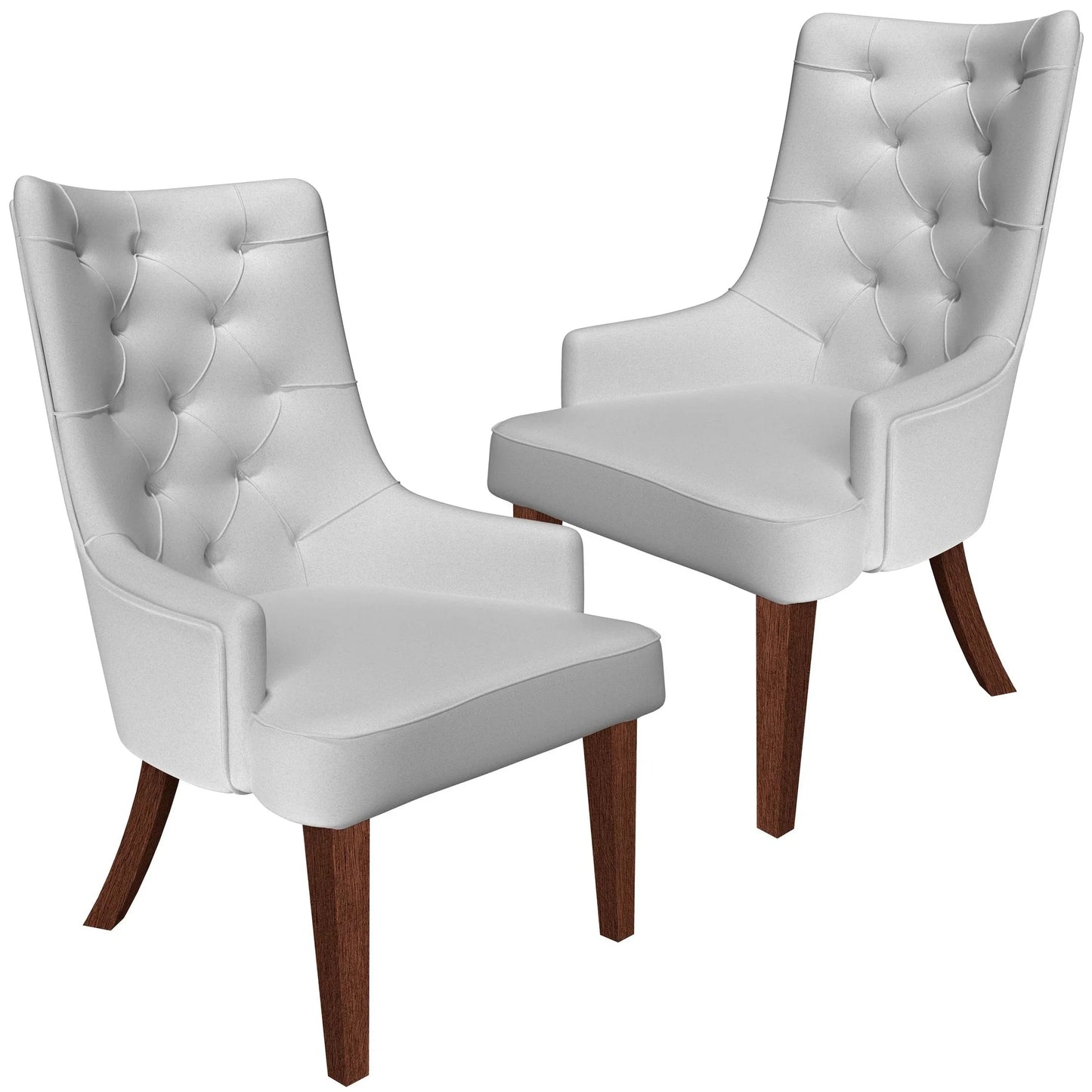 Spruce Collection Modern Wooden Dining Chair in Beige Velvet Set of 2 - Elax Furniture