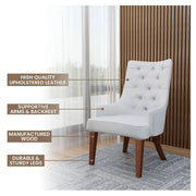 Spruce Dining Chair in Leather/Velvet with Diamond-Tufted Design and Rubberwood Legs - Elax Furniture