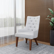 Spruce Dining Chair in Leather/Velvet with Diamond-Tufted Design and Rubberwood Legs - Elax Furniture