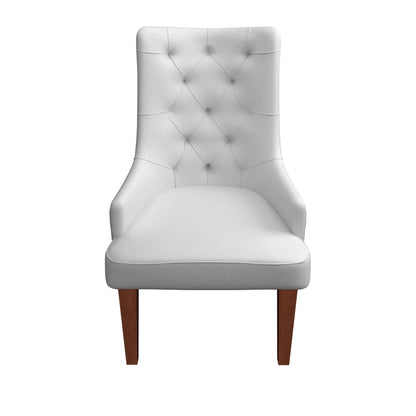 Spruce Dining Chair in Leather/Velvet with Diamond-Tufted Design and Rubberwood Legs - Elax Furniture