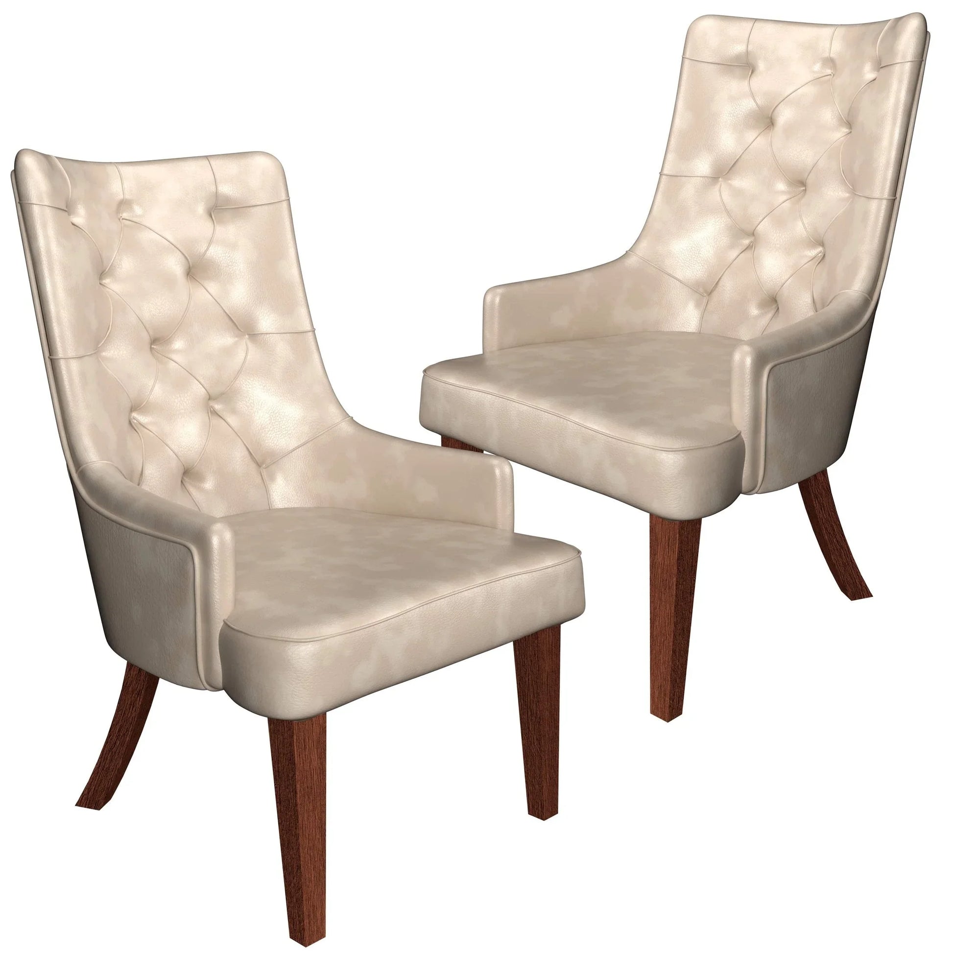 Spruce Collection Modern Wooden Dining Chair in Beige Velvet Set of 2 - Elax Furniture