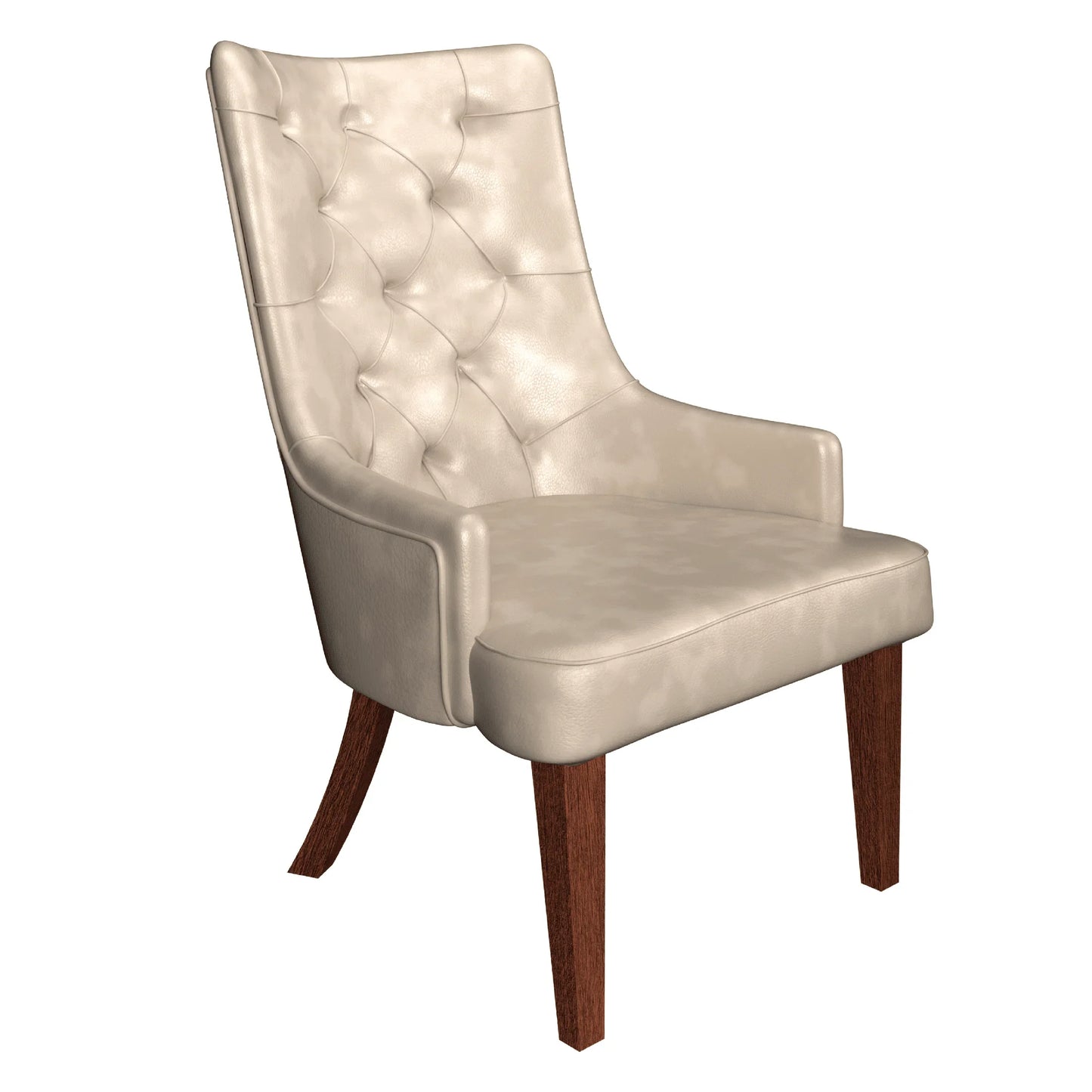 Spruce Dining Chair in Leather/Velvet with Diamond-Tufted Design and Rubberwood Legs - Elax Furniture