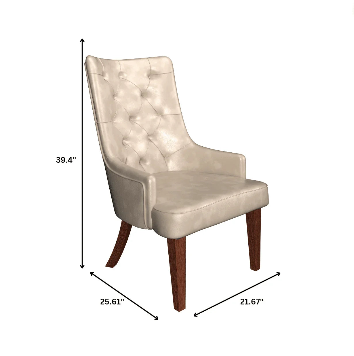 Spruce Dining Chair in Leather/Velvet with Diamond-Tufted Design and Rubberwood Legs - Elax Furniture