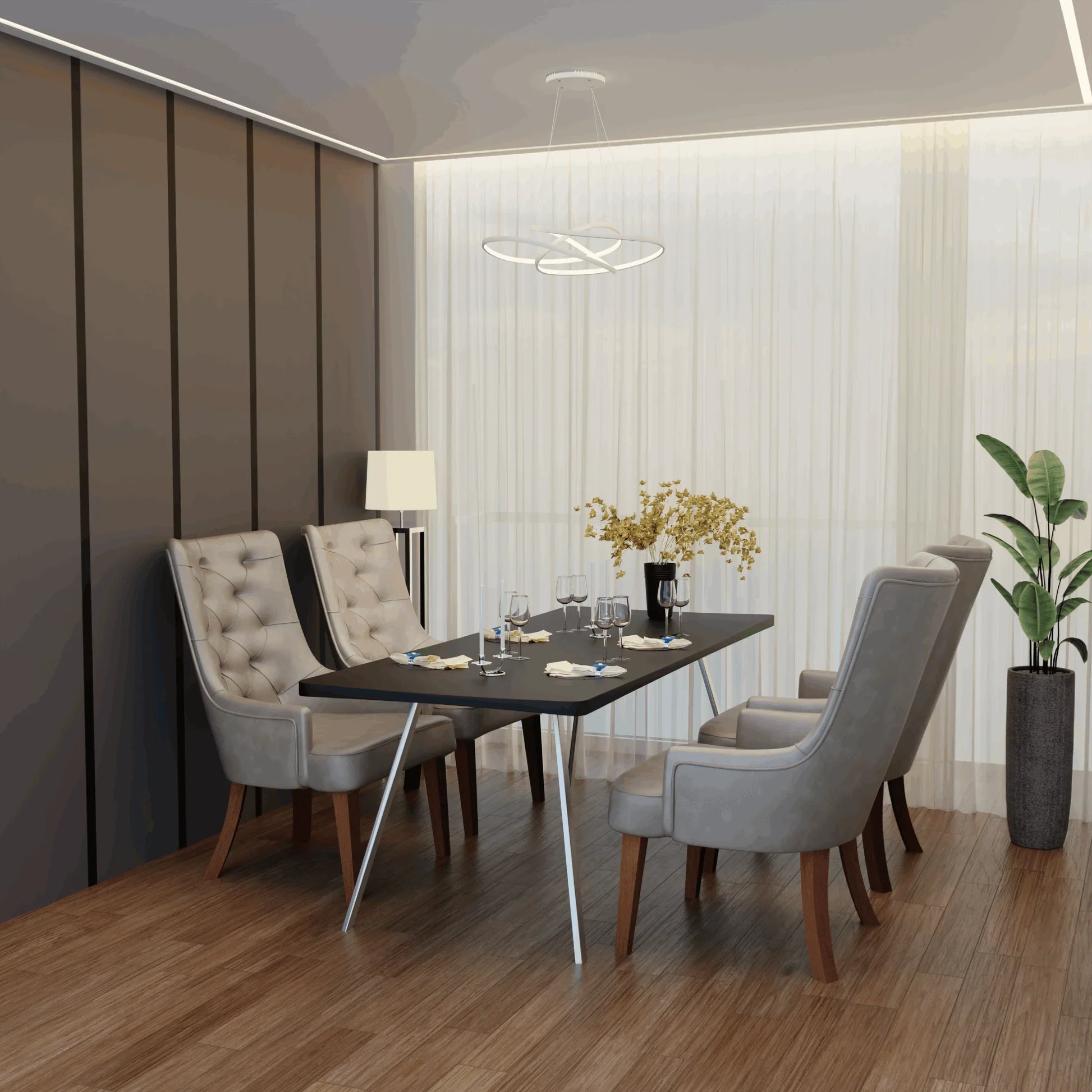 Spruce Dining Chair in Leather/Velvet with Diamond-Tufted Design and Rubberwood Legs - Elax Furniture