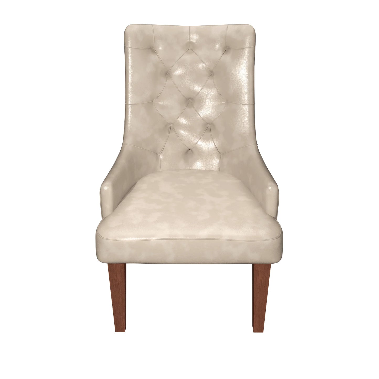 Spruce Dining Chair in Leather/Velvet with Diamond-Tufted Design and Rubberwood Legs - Elax Furniture
