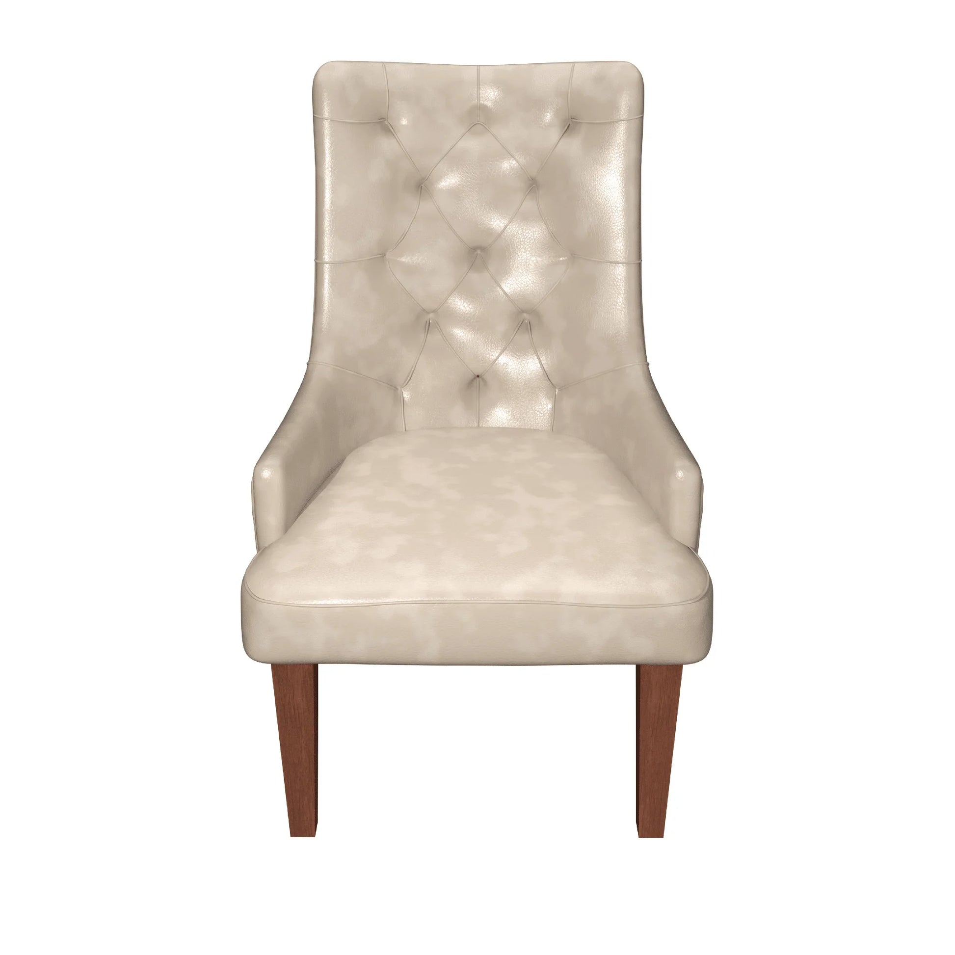 Spruce Dining Chair in Leather/Velvet with Diamond-Tufted Design and Rubberwood Legs - Elax Furniture
