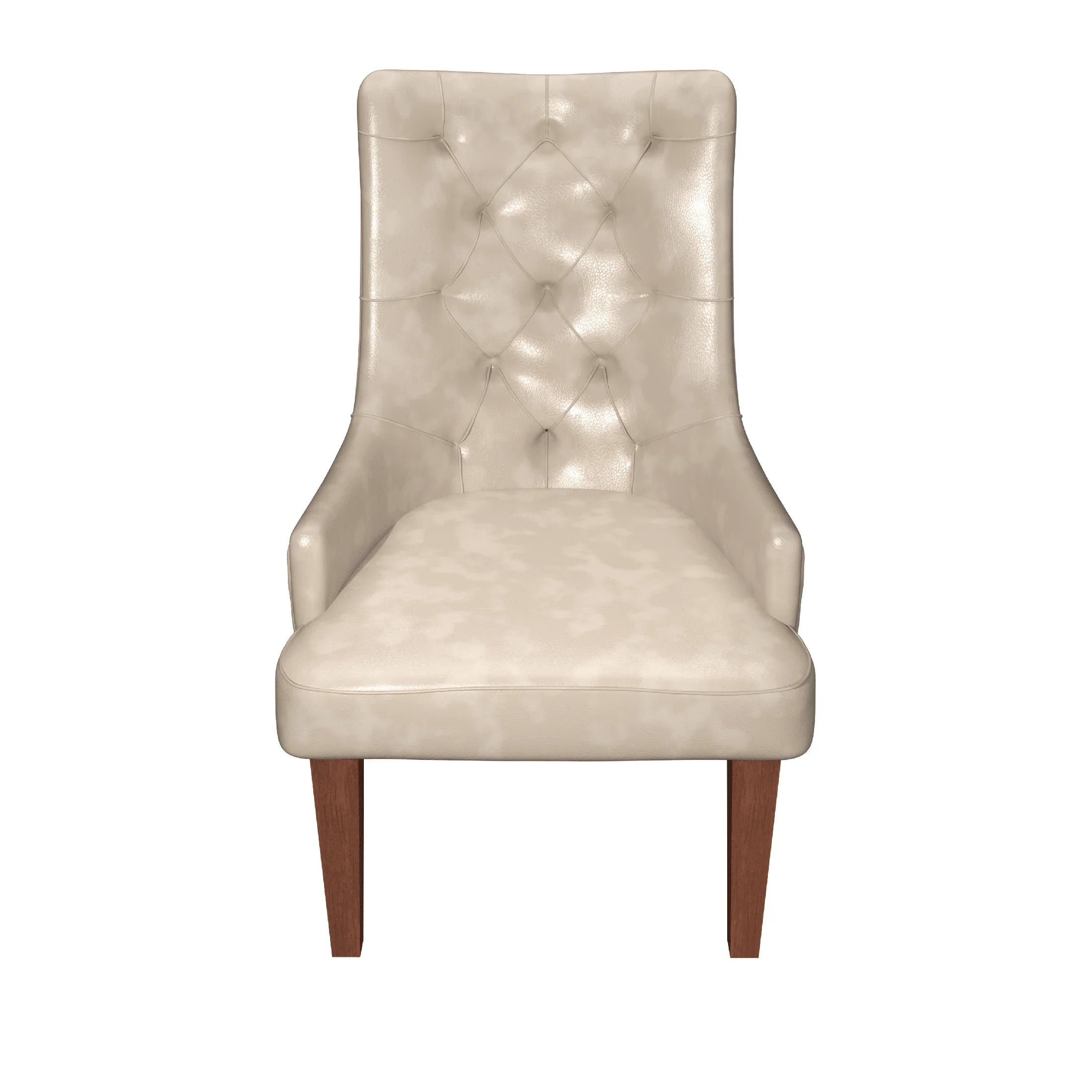 Spruce Dining Chair in Leather/Velvet with Diamond-Tufted Design and Rubberwood Legs - Elax Furniture