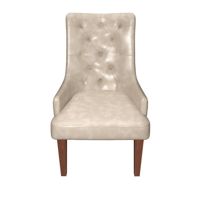 Spruce Dining Chair in Leather/Velvet with Diamond-Tufted Design and Rubberwood Legs - Elax Furniture