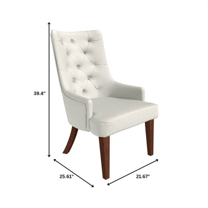Spruce Dining Chair in Leather/Velvet with Diamond-Tufted Design and Rubberwood Legs - Elax Furniture