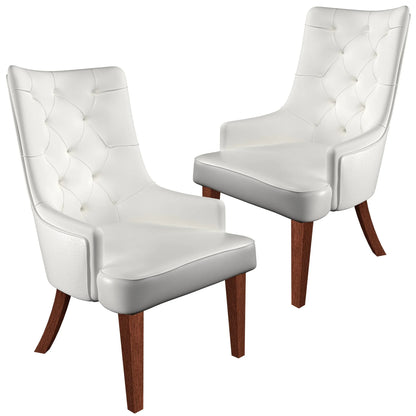 Spruce Collection Modern Wooden Dining Chair in Beige Velvet Set of 2 - Elax Furniture