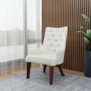 Spruce Dining Chair in Leather/Velvet with Diamond-Tufted Design and Rubberwood Legs - Elax Furniture