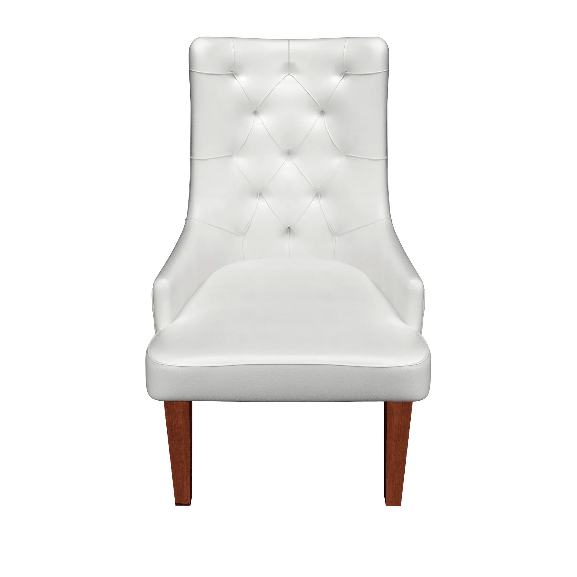 Spruce Dining Chair in Leather/Velvet with Diamond-Tufted Design and Rubberwood Legs - Elax Furniture