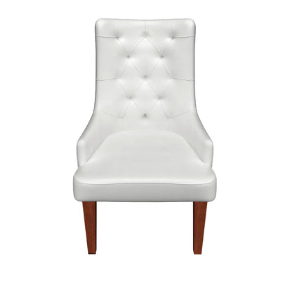 Spruce Dining Chair in Leather/Velvet with Diamond-Tufted Design and Rubberwood Legs - Elax Furniture