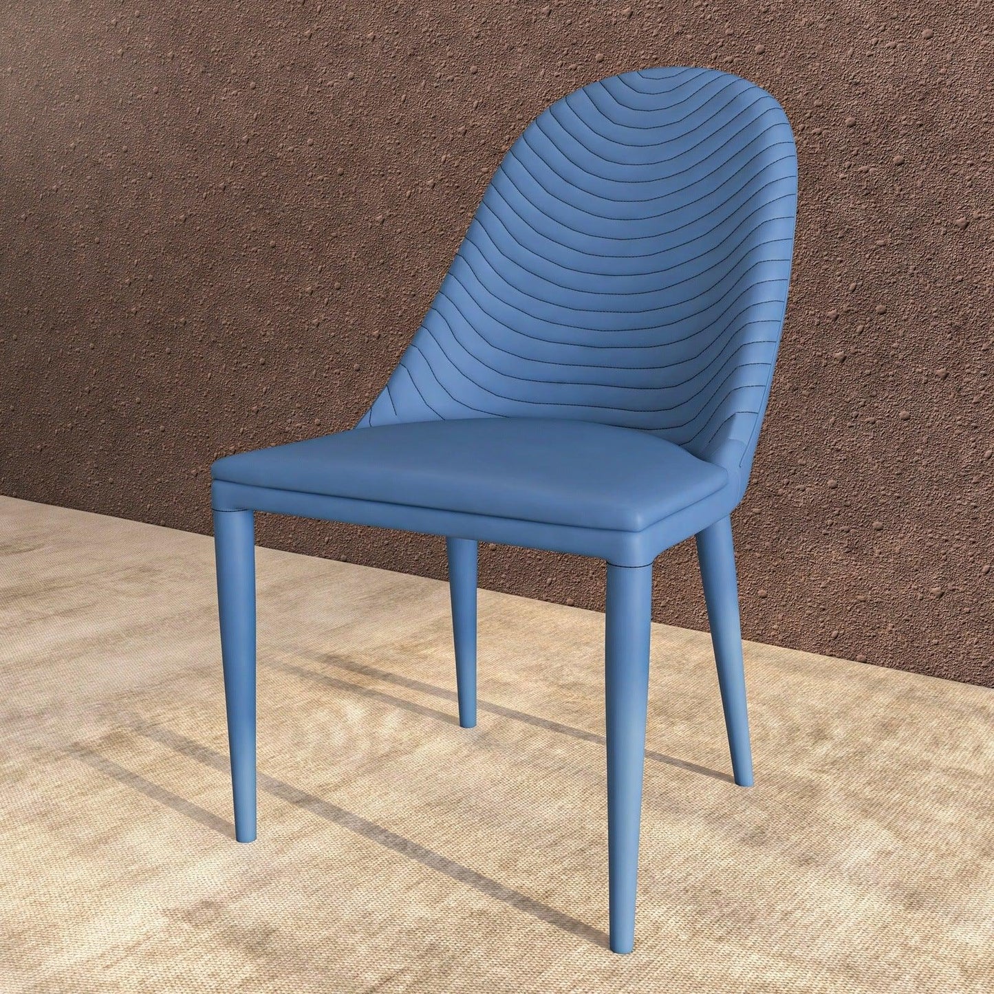 Seville Dining Chair Upholstered in Leather with Metal Legs Covered in Leather - Elax Furniture