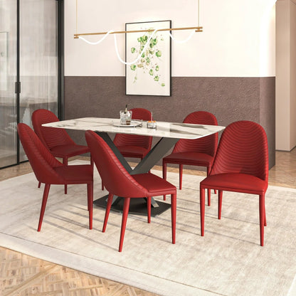 Seville Dining Chair Upholstered in Leather with Metal Legs Covered in Leather - Elax Furniture