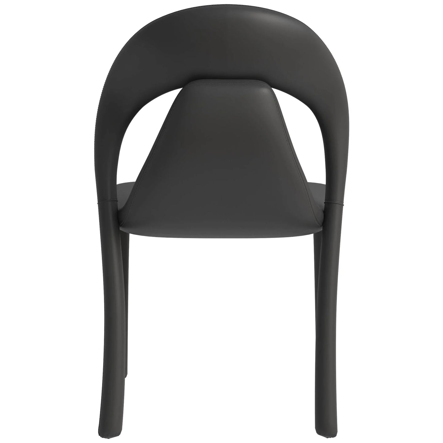 Solace Series Dining Chair Upholstered in Leather with Steel Legs and an Open Back Design - Elax Furniture