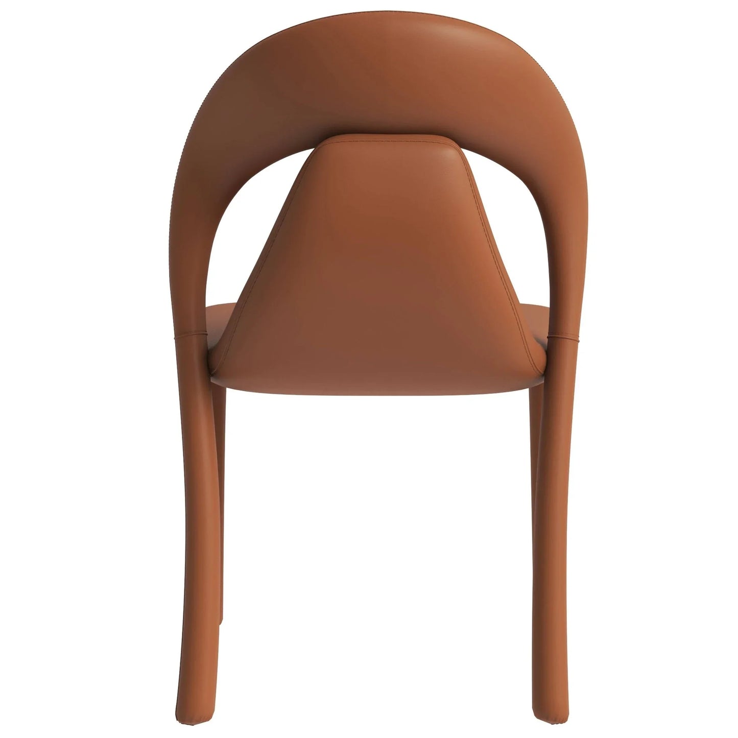 Solace Series Dining Chair Upholstered in Leather with Steel Legs and an Open Back Design - Elax Furniture