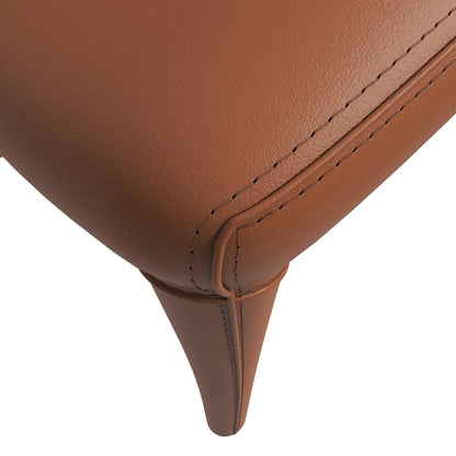 Solace Series Dining Chair Upholstered in Leather with Steel Legs and an Open Back Design - Elax Furniture