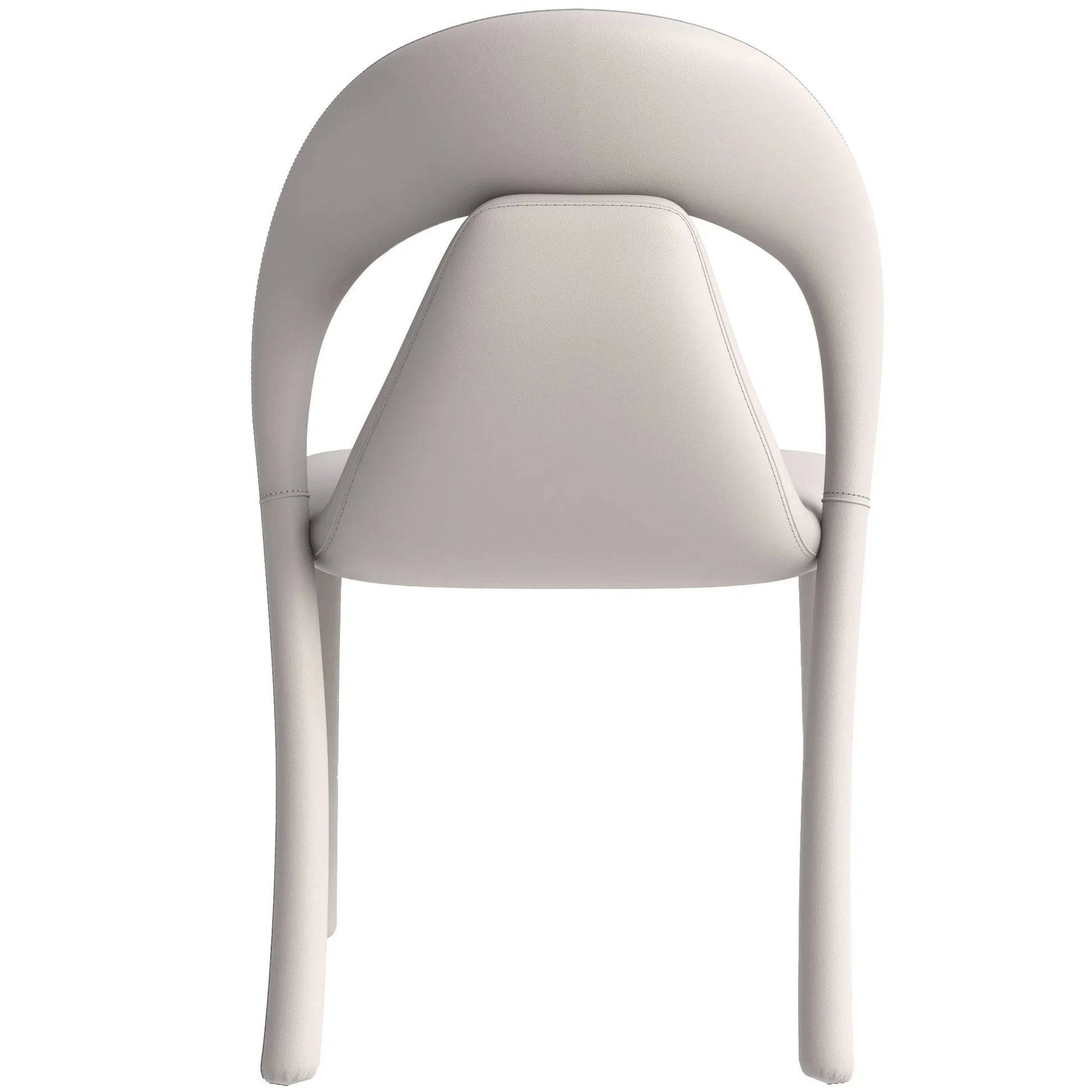 Solace Series Dining Chair Upholstered in Leather with Steel Legs and an Open Back Design - Elax Furniture