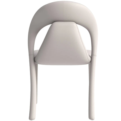 Solace Series Dining Chair Upholstered in Leather with Steel Legs and an Open Back Design - Elax Furniture