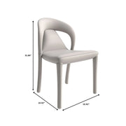 Solace Series Dining Chair Upholstered in Leather with Steel Legs and an Open Back Design - Elax Furniture