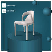 Solace Series Dining Chair Upholstered in Leather with Steel Legs and an Open Back Design - Elax Furniture