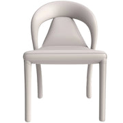 Solace Series Dining Chair Upholstered in Leather with Steel Legs and an Open Back Design - Elax Furniture