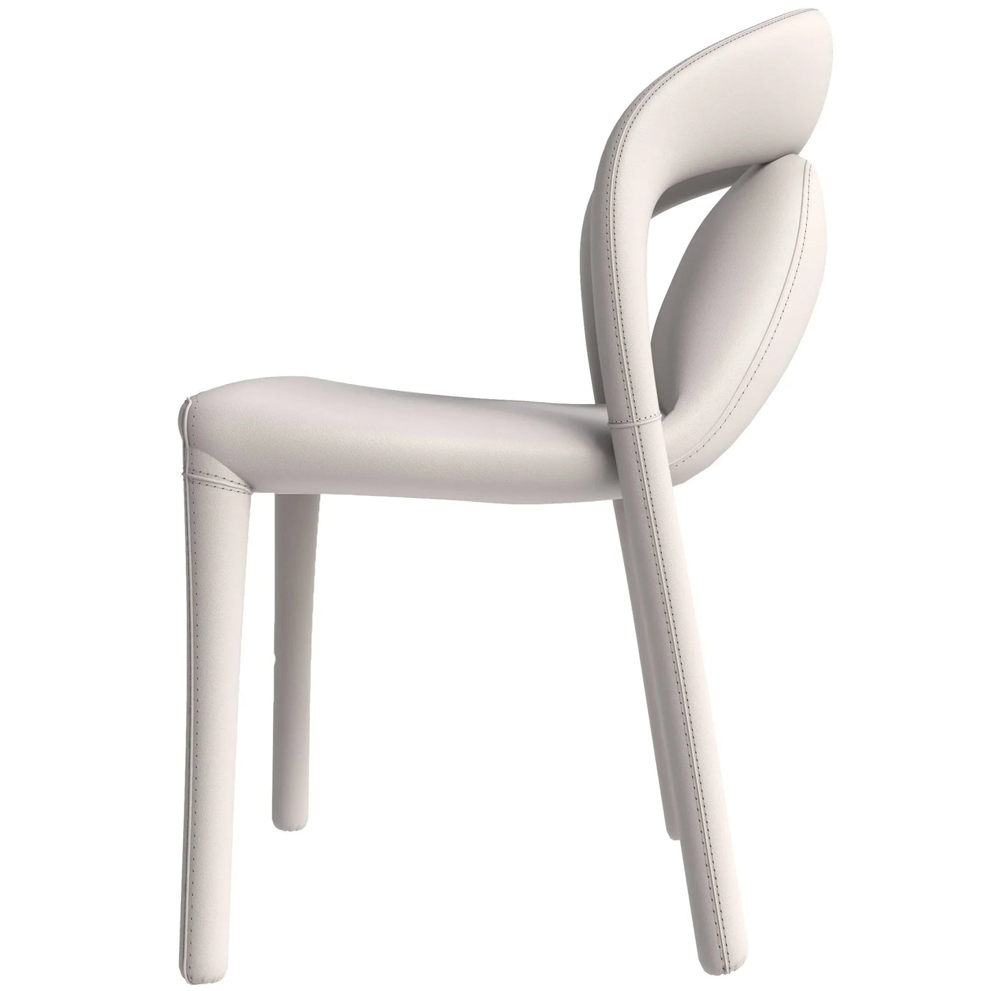 Solace Series Dining Chair Upholstered in Leather with Steel Legs and an Open Back Design - Elax Furniture