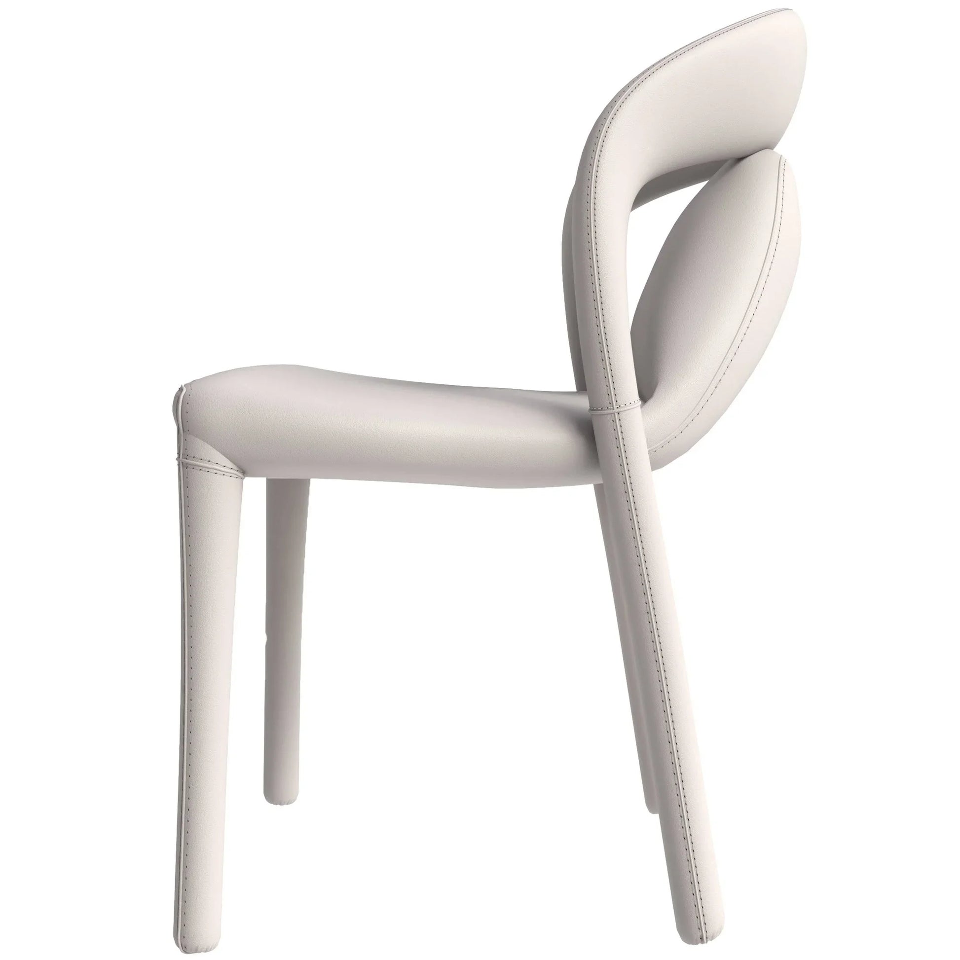 Solace Series Dining Chair Upholstered in Leather with Steel Legs and an Open Back Design - Elax Furniture