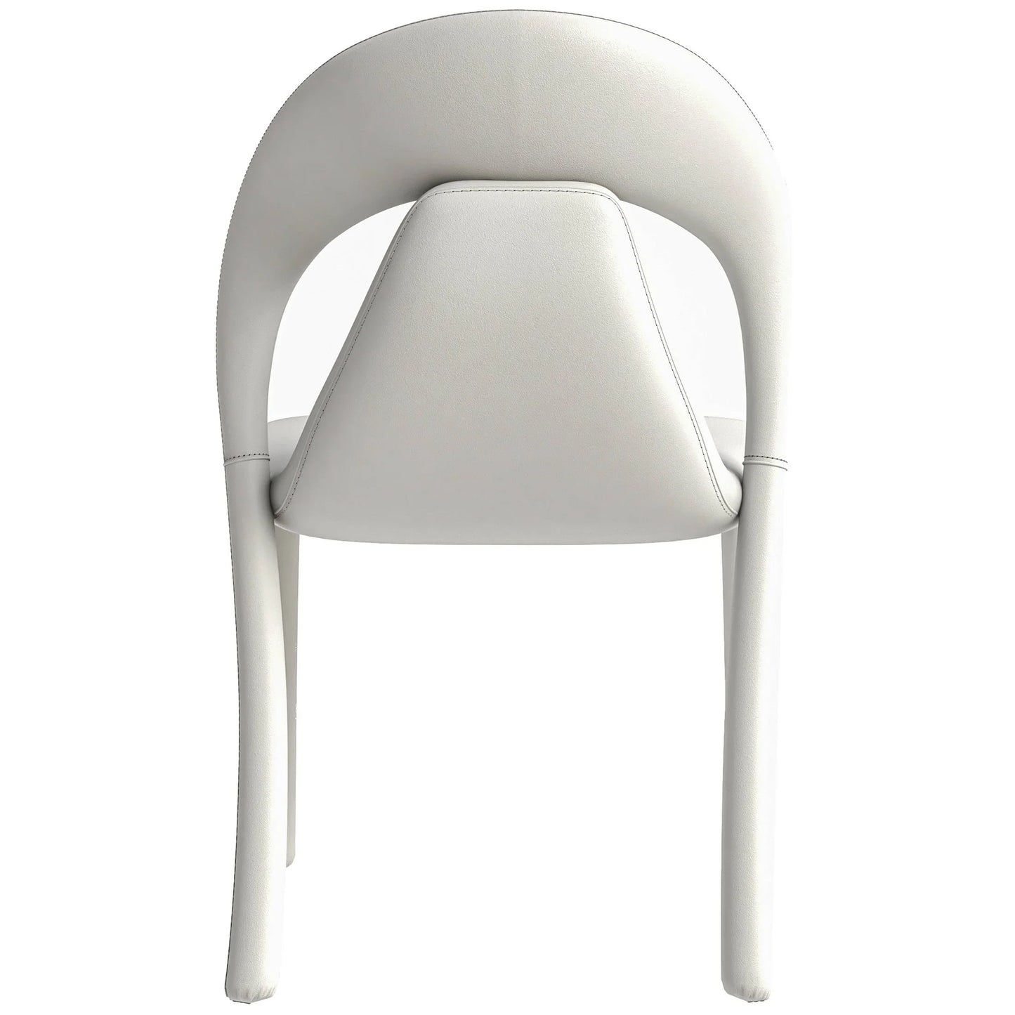 Solace Series Dining Chair Upholstered in Leather with Steel Legs and an Open Back Design - Elax Furniture
