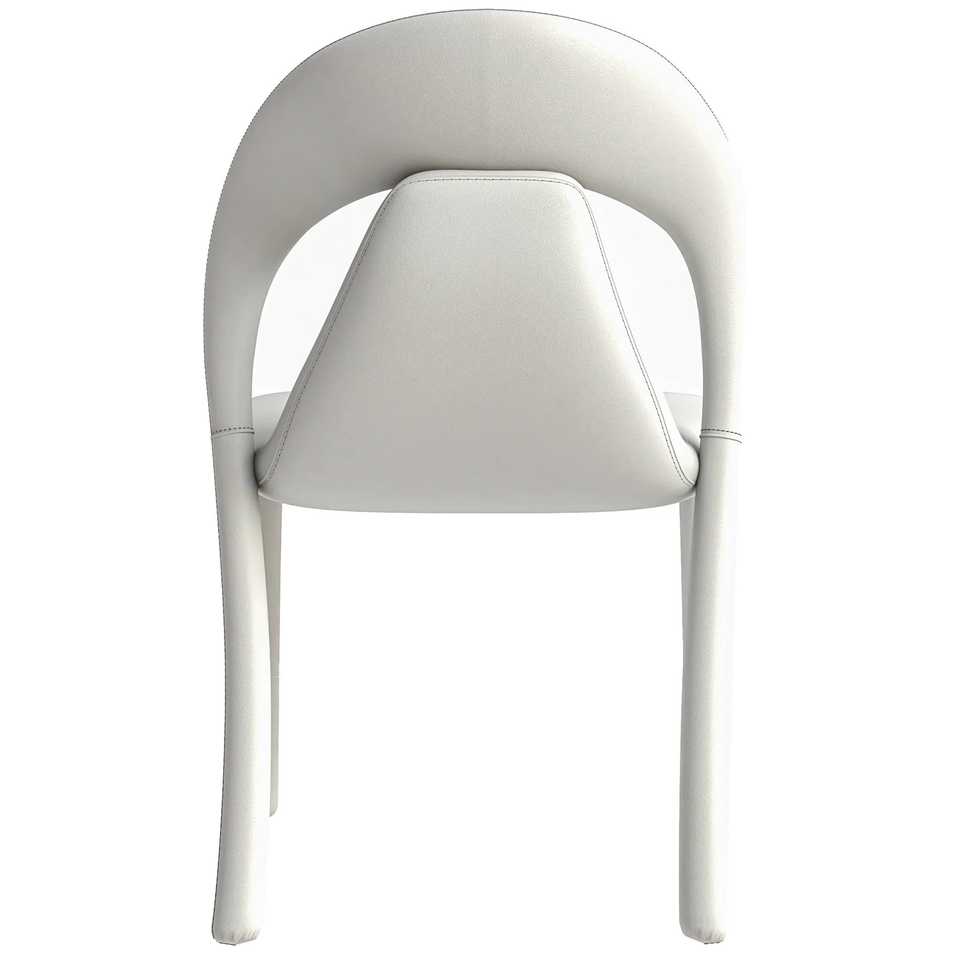 Solace Series Dining Chair Upholstered in Leather with Steel Legs and an Open Back Design - Elax Furniture