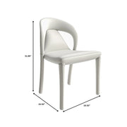 Solace Series Dining Chair Upholstered in Leather with Steel Legs and an Open Back Design - Elax Furniture