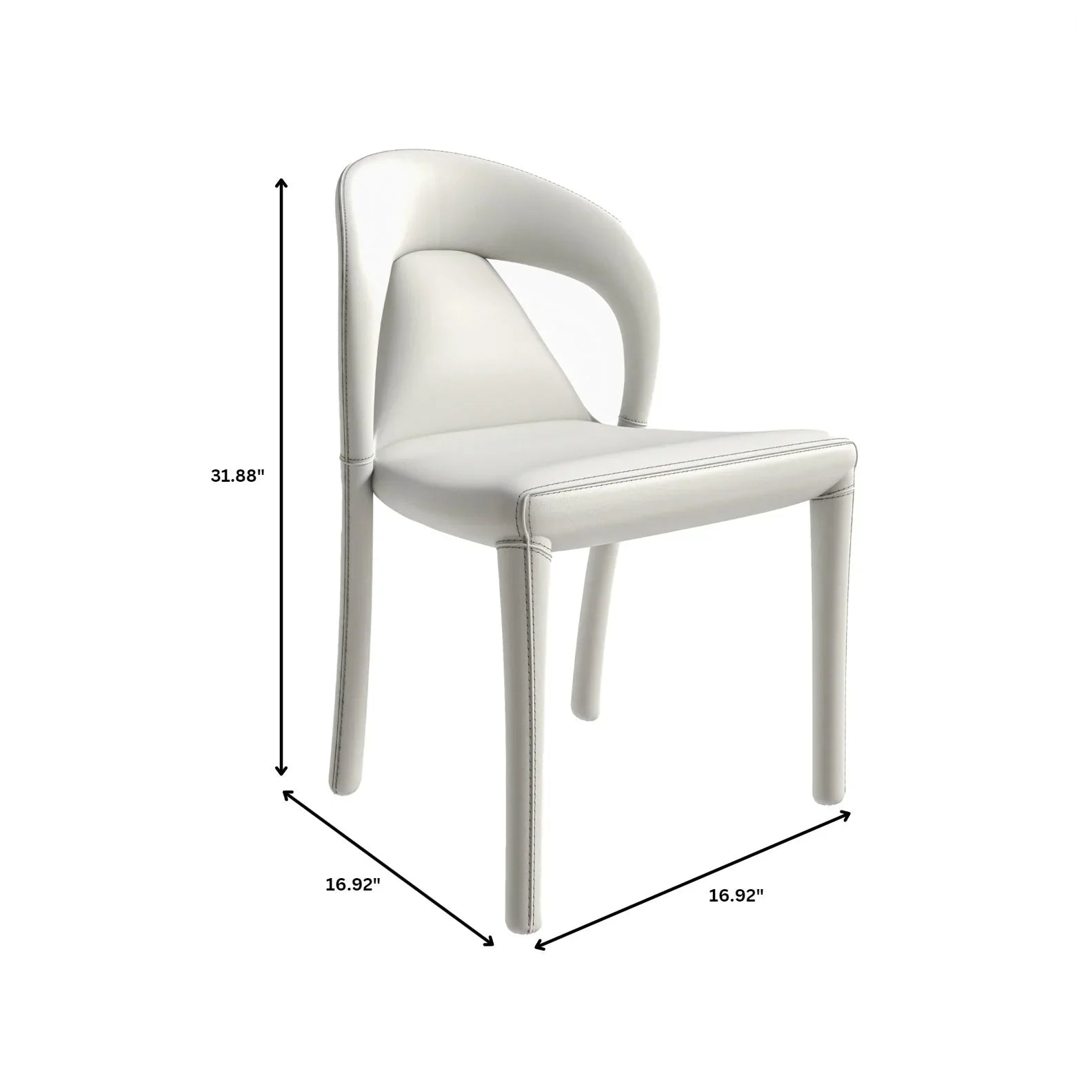 Solace Series Dining Chair Upholstered in Leather with Steel Legs and an Open Back Design - Elax Furniture