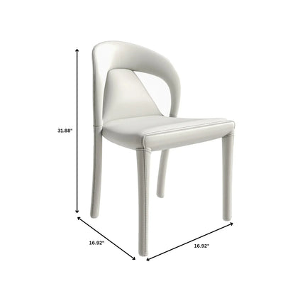 Solace Series Dining Chair Upholstered in Leather with Steel Legs and an Open Back Design - Elax Furniture