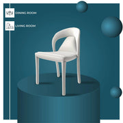 Solace Series Dining Chair Upholstered in Leather with Steel Legs and an Open Back Design - Elax Furniture