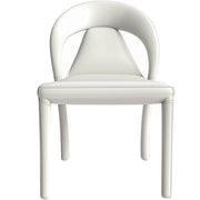 Solace Series Dining Chair Upholstered in Leather with Steel Legs and an Open Back Design - Elax Furniture