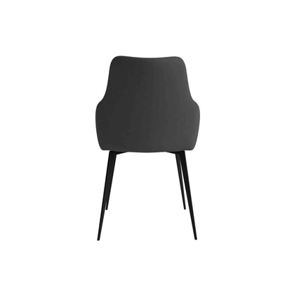 Sonnet Dining Chair with Armrests and Black Powder-Coated Iron Legs Set of 4 - Elax Furniture