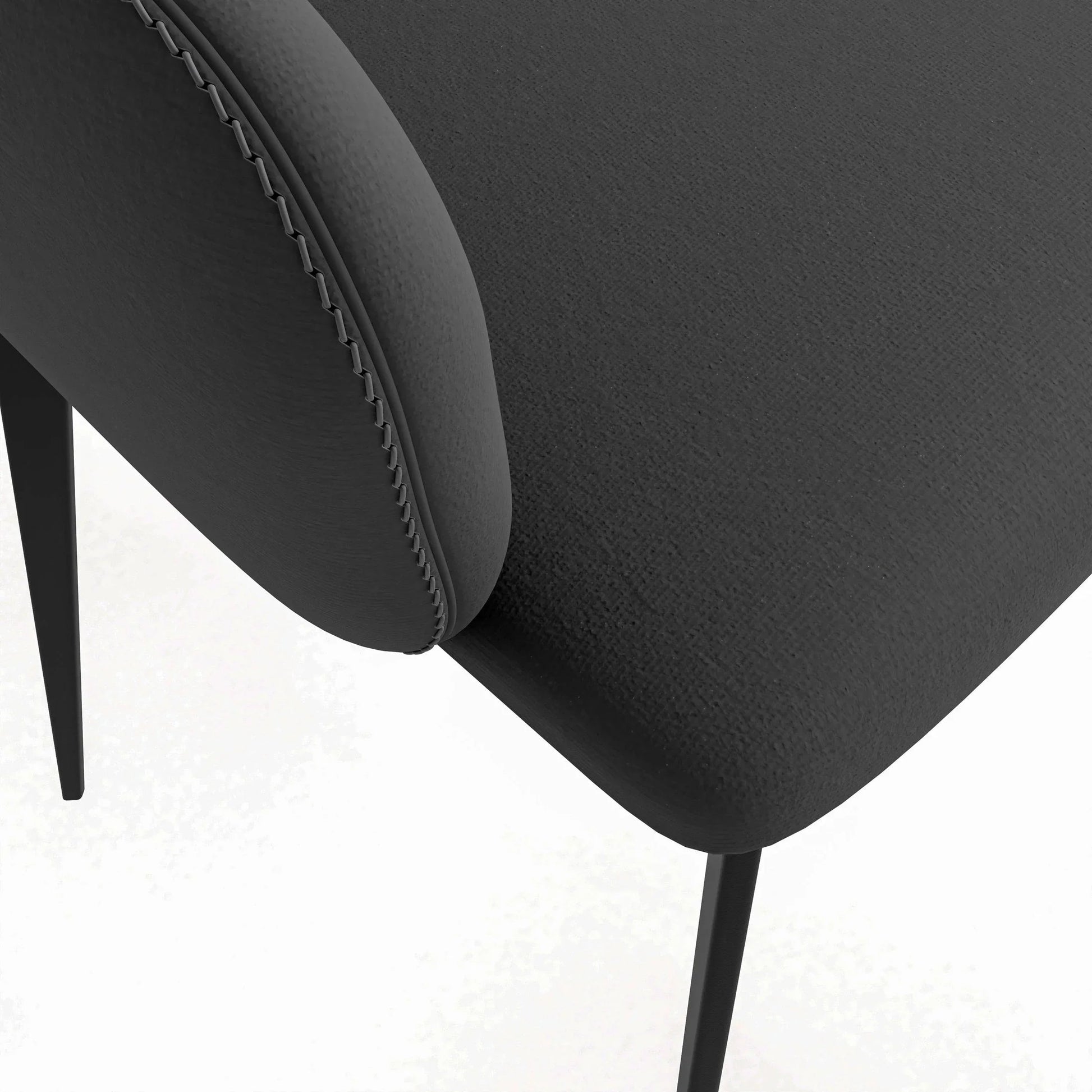 Sonnet Dining Chair with Armrests and Black Powder-Coated Iron Legs Set of 4 - Elax Furniture