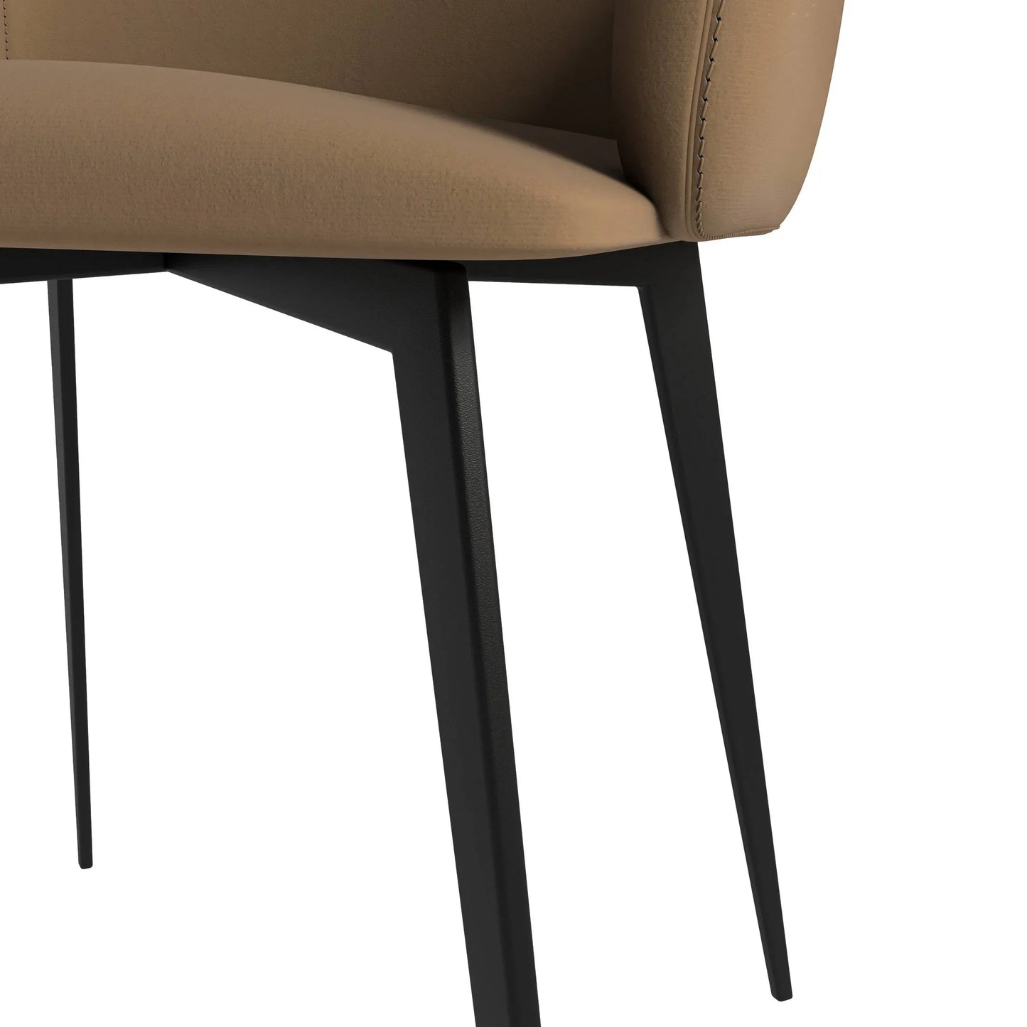 Sonnet Dining Chair with Armrests and Black Powder-Coated Iron Legs Set of 4 - Elax Furniture