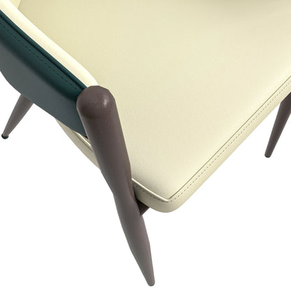 Sante Upholstered PU Leather Dining Chair with Iron Legs Set of 2 - Elax Furniture