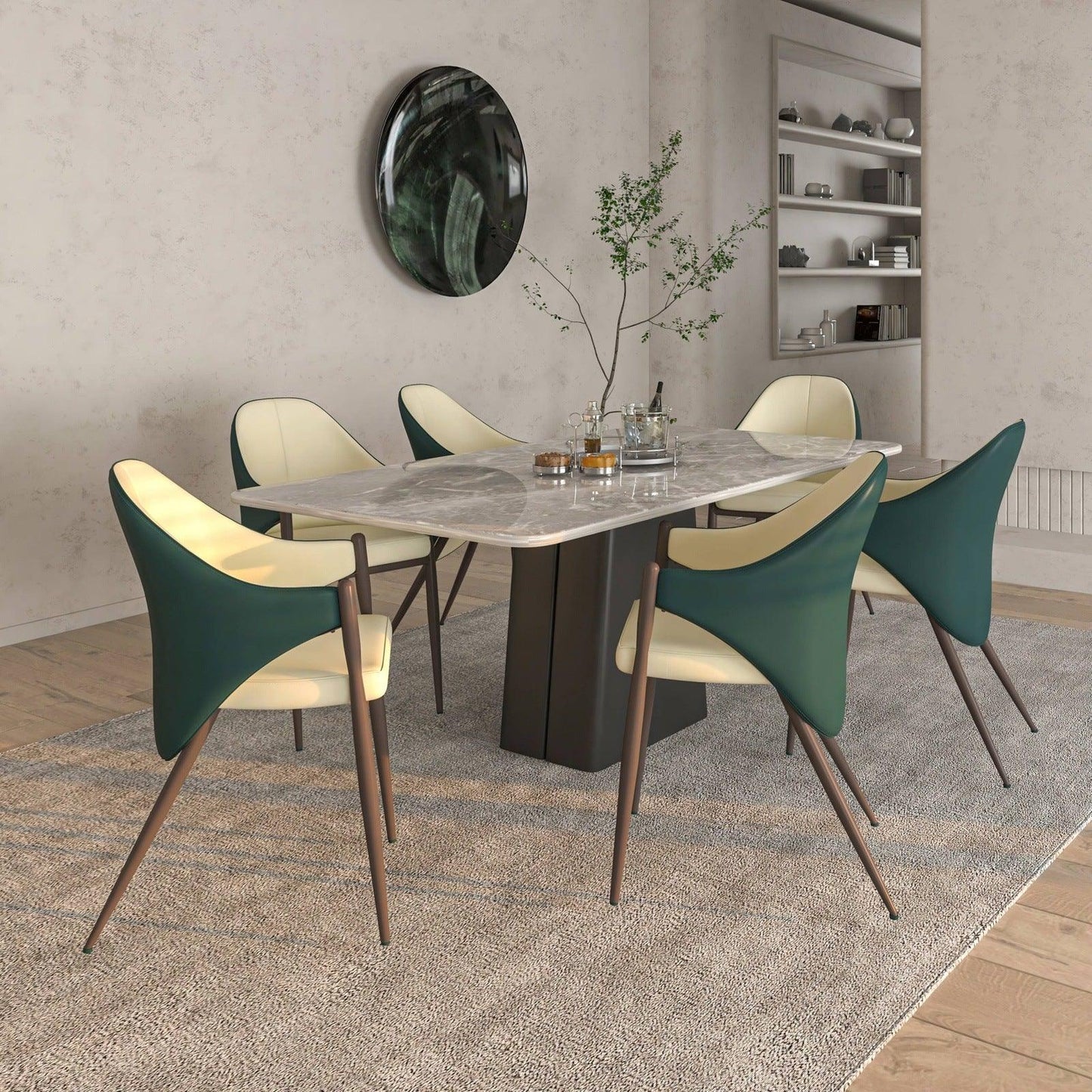 Sante Upholstered PU Leather Dining Chair with Iron Legs - Elax Furniture