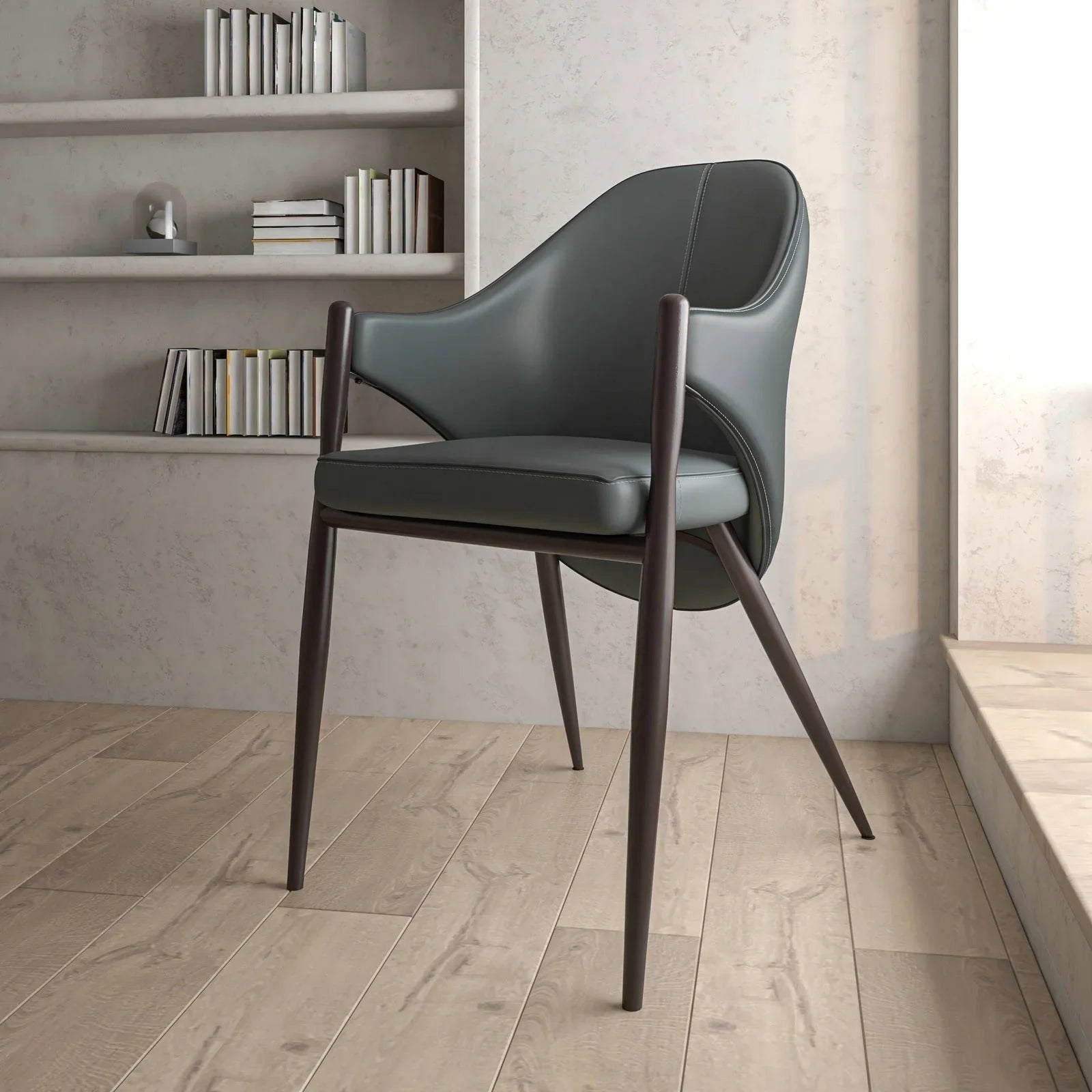Sante Upholstered PU Leather Dining Chair with Iron Legs - Elax Furniture