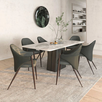 Sante Upholstered PU Leather Dining Chair with Iron Legs - Elax Furniture