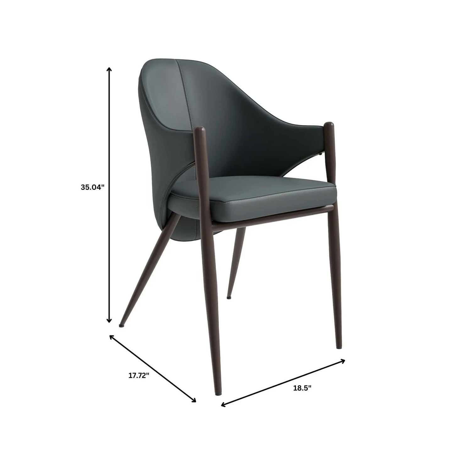 Sante Upholstered PU Leather Dining Chair with Iron Legs - Elax Furniture